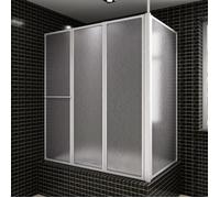 Pare baignoire - VIDAXL - 70x120x137 cm - 4 panneaux pliables - Aluminium - Blanc