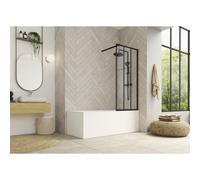 Pare-bain fixe Hydra 80x148 profilé noir factory - KINEDO PB130N2BVE