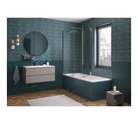 Pare bain Orion avec retour pvt angle 80x152 profilé chromé verre transparent - KINEDO PB147CTNE