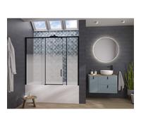 Pare-bain pegassus 2 clt 180x148 profilé noir sérigraphie Cosmos gauche - KINEDO PB162NCOEG