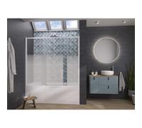 Pare-bain Pegasus 2 clt 170x148 profilé blanc sérigraphie Cosmos gauche - KINEDO PB161BCOEG