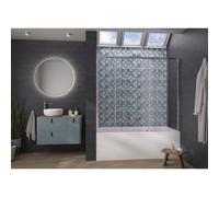 Pare-bain Pegasus 2 clt 170x148 profilé chromé verre transparent droite - KINEDO PB161CTNED