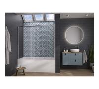 Pare-bain Pegasus 2 clt 170x148 profilé chromé verre transparent gauche - KINEDO PB161CTNEG