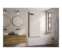 Pare-bain pivotant Lyra 80x152 profilé noir sérigraphie Cosmos - KINEDO PB140NCOE