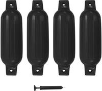 Pare-battage 4 pcs. noir 41 x 11,5 cm PVC
