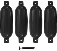 Pare-battage 4 pcs. noir 58,5x16,5 cm PVC