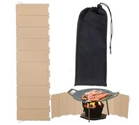 Pare-brise Camp Stove - métallique 32 Pouces, Bouclier de cuisine pliable, Barrière brûleur portable | Randonnée en plein air Randonnée Pique-nique Grill Grill Collection familiale Kit de