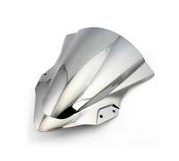 Pare Brise Carénage Moto Pare-bris moto à Double bulle déflecteur d'air pour pour NINJA 400 pour NINJA400 2018 2019 2020 2021 2022 2023(Silver)