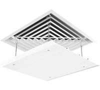 Pare-brise de climatisation centrale carré, déflecteur de climatisation anti-soufflage direct adapté à la sortie d'air de plafond de bureau blanc (Size : 60x60cm/23.6x23.6in)