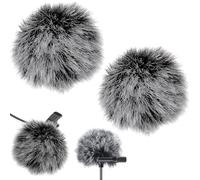 Pare-Brise de Microphones de Lavalier,2 Pièces Manchon en Fourrure de Microphone Bruit de Filtre de Manchette Lavalier Douce Revers Micro Coupe-Vent Doux Artificial Fur Lapel Mic Wind Muff Windscreen