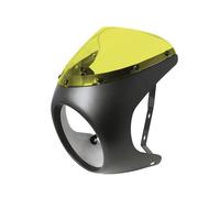 Pare-Brise De Moto Carénage Phare Avant Moto 7 Pouces, Protection Phare Avant rétro étanche et antichute, Modification Déflecteur de Vent de Moto(Matte Black Yellow)