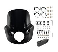Pare Brise de Moto Pare Brise Visière avec Kit de carénage et Pare-Brise pour Moto Harley Dyna Street Bob Super Glide Low Rider 2006-2017, fourches 48-58 mm(6021-dn-11 Gray)
