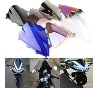 Pare-Brise de Pare-Brise de déflecteurs de Vent de Double Bulle de Moto pour Aprilia RS4 50 2014 125 10-16 RSV4 09-14 RSV4 R 12-15 (Noir)