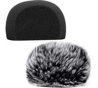 Pare-Brise Microphone Pare-Vent,Protection Anti-Vent en Mousse Compatible avec Zoom H5 H6 Portable Handy Recorder Furry & Foam 2Pack