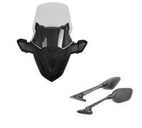 Pare Brise Moto Pare-Brise avec rétroviseur et Panneau de Masque Avant pour NMAX 125 pour NMAX 155 2021 2022 2023 Saute Vent(TransparentD)