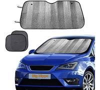 Pare-brise Pare-soleil, fenêtre de voiture Abat-jour comme Bonus par Big Hippo pour véhicule garder au frais protéger votre voiture à partir de soleil la chaleur et l'éblouissement Meilleur Ray Visière de protection UV (Dimensions : 140,1 x 69,8 cm)