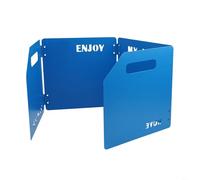 Pare-brise pliable pour cuisinière à gaz pour camping en acier inoxydable avec design à quatre volets pour une meilleure efficacité de cuisson (bleu)