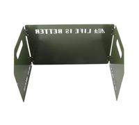 Pare-brise pliant extérieur de fourneau à gaz, bloqueur de vent en métal, pare-brise de réchaud de camping Pare-brise portatif pliant extérieur de poêles en métal avec un sac de (noir) (blanc) (Kaki)