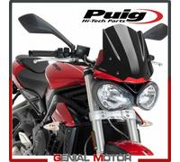 Puig 9999N Naked New Generation Sport Sportive et aérodynamique en Acrylique de 3 mm avec Un Design surélevé Qui améliore la Protection et Conserve Une Large visibilité, Noir