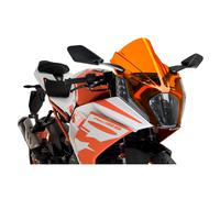 Puig 21476T Bulle Z-Racing aérodynamique et sportive en acrylique de 3 mm avec double hauteur et canaux latéraux améliorant protection et stabilité, Orange