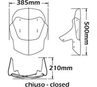 Pare-brise réglable ISOTTA 570x385x4mm avec certification ABE