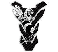 Pare-brise réservoir adhésif résine 3D protection réservoir compatible avec moto HONDA HORNET blanc argenté