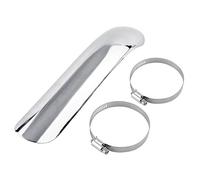 Pare Chaleur Échappement Moto Protection Bouclier de Silencieux d'Echappement Isolation Thermique Couvercle de Tuyau d'Echappement de Courbe en Acier Métal(Silver)