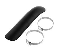 Pare Chaleur Échappement Moto Protection Bouclier de Silencieux d'Echappement Isolation Thermique Couvercle de Tuyau d'Echappement de Courbe en Acier Métal(Black)