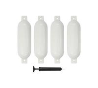 vidaXL Pare-chocs de bateau 4 pièces gonflables, pompe incluse, PVC blanc 51x14 cm