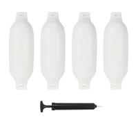 4x Pare-chocs de Bateau Protection de Bateau Amarrage Pare-choc Gonflable Pompe Inclus Résistant Durable Robuste Blanc 41x11,5 cm PVC