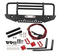 Pare-Chocs Avant en métal pour Traxxas -4 SCX10 90046, pièces de Rechange RC durables avec Feux LED et Support de treuil, Pare-Chocs en métal Noir Compatible avec des