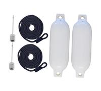 Pare-chocs gonflable en PVC pour bateau 40 x 11 cm 500 g chacun étanche - Résistant aux UV pour la protection de l'amarrage, paire avec aiguille à air et cordes pour bateau