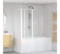 Pare de Baignoire en L Porte-serviette 70x120x137cm 4 Panneaux Pliables vidaXL