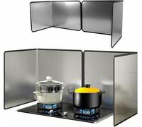 Pare-éclaboussures pliable double face en acier inoxydable, déflecteur d'huile pour plaque de cuisson, écrans anti-éclaboussures pour la friture, panneau isolant contre les projections d'huile