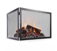 Pare-étincelles cheminée d'angle réversible 90x50x50 modèle Dolomite - écran Protecteur pour cheminée en Fer forgé, Design élégant, Protection Incendie et étincelles - Grille de Protection