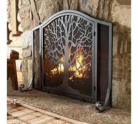 Pare-étincelles en fer forgé avec porte, fabriqué à la main en forme d'arbre pour le salon