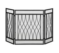 Pare-étincelles pour cheminée HOMCOM Métal 126x3x80cm Noir