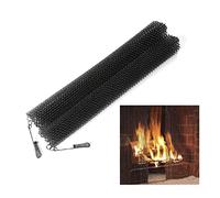 Pare Feu Cheminee, 2 Paquets Cheminée Écran Rideaux Suspension Remplacer L'écran Chaîne De Protection Contre Les Étincelles 2 Tirages, For La Famille Une Cheminée En Feu ( Couleur : Zwart , Taille : 2