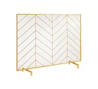 Pare-feu Cheminée Grille Protection Fer 1 Panneau 98x75,8 cm Doré Moderne