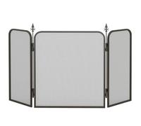 HOMCOM Pare feu cheminée Pliable 3 Panneaux, Pare-étincelles cheminée, Grille de Protection cheminée en Maille de métal avec décor en Forme de flèche 96l x 1,3P x 56H cm, Noir