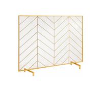 Pare-feu de Cheminée 1 Panneau Grille de Protection de Cheminée Fer 98x75 8 cm Robuste avec Porte Pare-étincelles Autoportant Inst