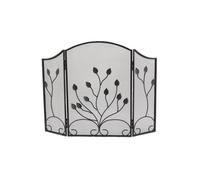 Pare-feu de cheminée en fer forgé 3 pans Fleur