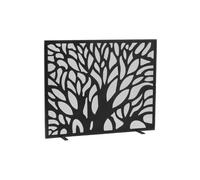 Pare-feu de cheminée en métal noir Arbre