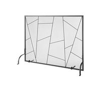 Pare-feu de Cheminée Grille Protection en Fer 1 Panneau 90,6x72 cm Noir