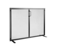Pare-feu de Cheminée Grille Protection Fer 1 Panneau 99x78 cm Noir Moderne