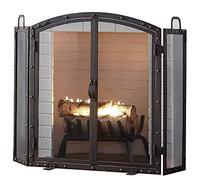 Pare-feu de sécurité extensible pour cheminée d'intérieur, 3 panneaux en maille en acier massif, protection anti-étincelles pour bébé, clôture de cheminée, accès à la cheminée (couleur : noir)