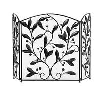 Pare-feu Écran de cheminée pliable en maille de fer forgé à 3 panneaux, pare-étincelles pour salon, décoration de chambre à coucher, pour la sécurité des enfants et des animaux domestiques, facile à