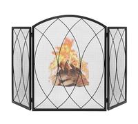 Pare-feu en Arc, 121 x 74 cm, Rideau de poêle autoportant pour feu de Charbon et de Bois, Pare-étincelles Pliable