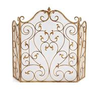 Pare-feu Magnifique Pare-feu de cheminée doré, Garde-Corps Ignifuge, cloison décorative en Fer et métal(Grand)