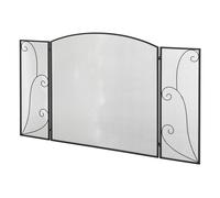 Pare-feu pour cheminée ou poêle - HOMCOM - Pare-étincelles 3 Volets Pliables - dim. 132,5L x 76,5H cm - Acier métal Noir